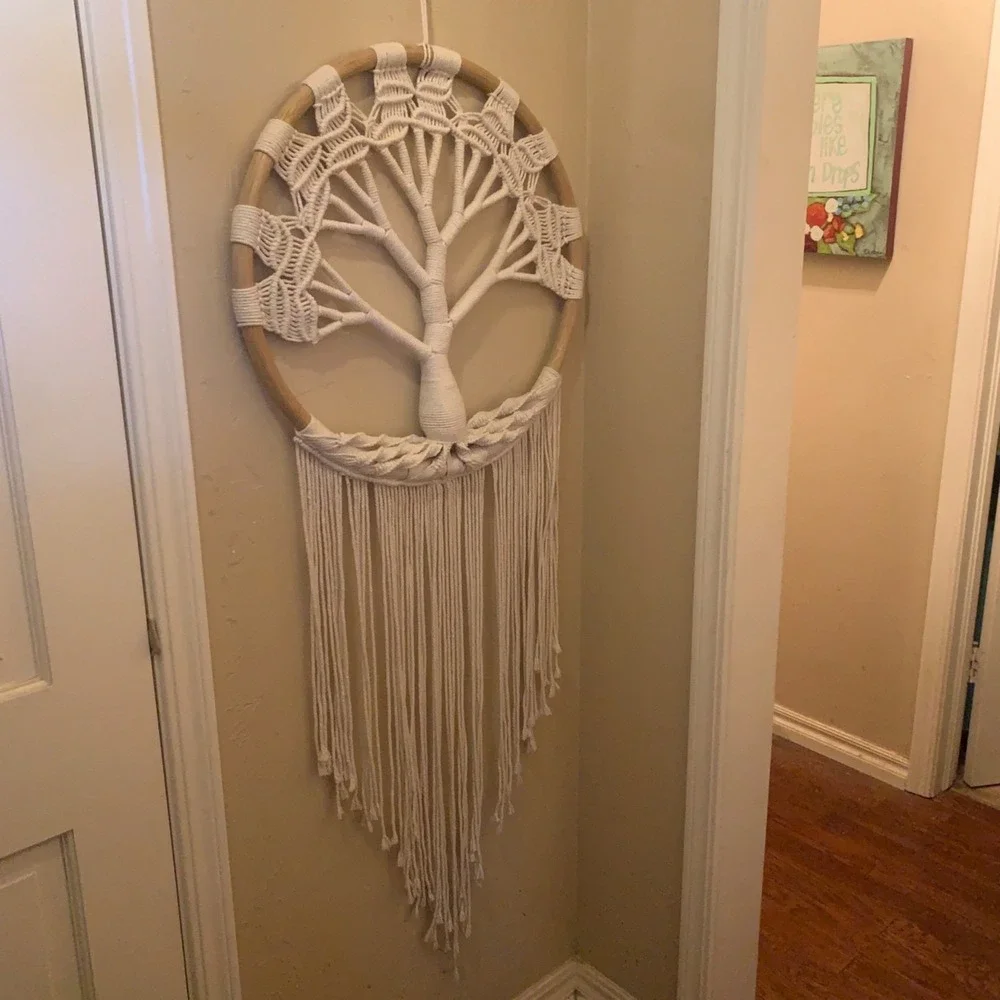 Handmade Macrame Tree Of Life Dreamcatcher Wall Hanging Decor 36